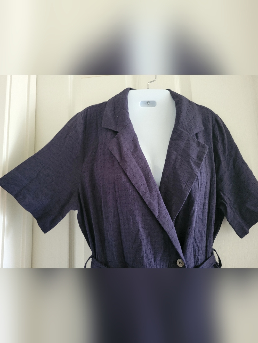 HYFVE | Classic Dark Navy Short Sleeve Self Tie Maxi Wide Leg Jumpsuit (SIZE S) - Picture 5 of 14